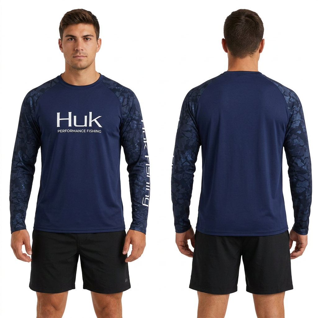 Navy Shadow Long Sleeve performance fishing shirt