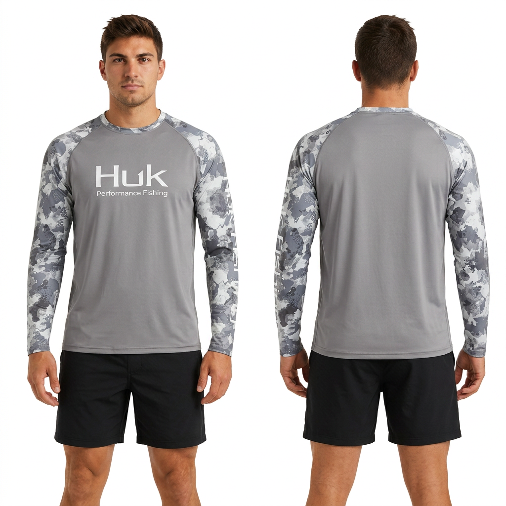 Stone Grey Long Sleeve performance fishing shirt