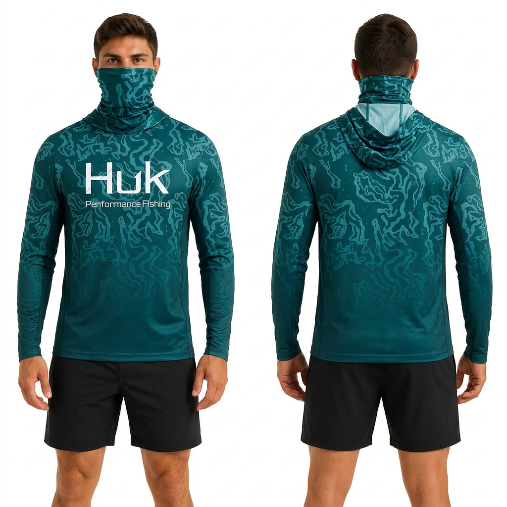 Emerald Reef Hooded performance fishing shirt