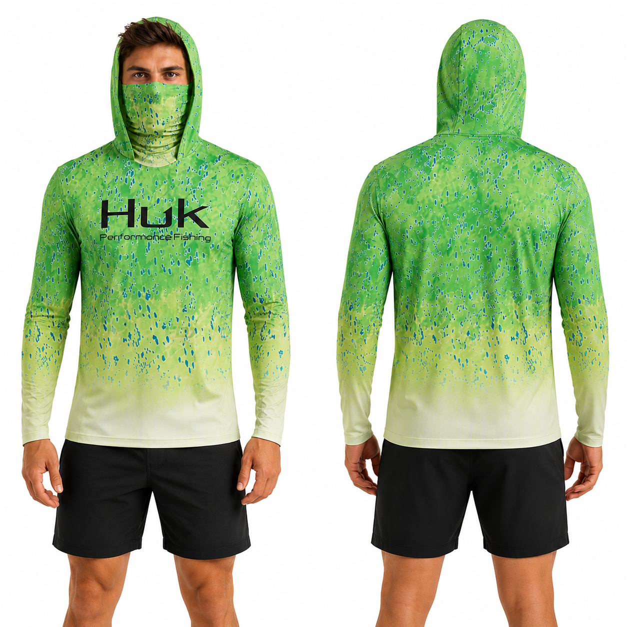 Mahi Green Hooded performance fishing shirt